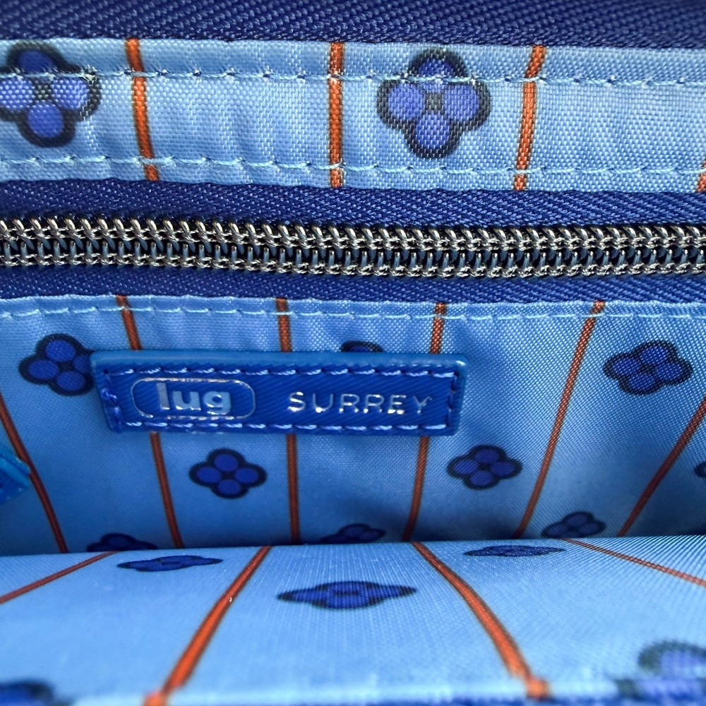 NWT Lug Surrey Satin Luxe VL RFID Zip Around Wallet Sapphire Blue Quilted Travel - Picture 4 of 7